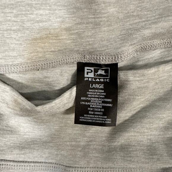 Pelagic Leggings Gray on Gray Fish Print, Size L - Picture 2 of 6